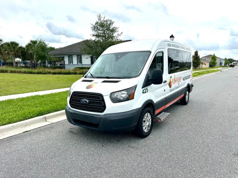 Orange Medical Transport van